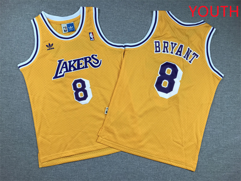 Youth Los Angeles Lakers #8 Bryant Yellow 2025 NBA Jersey style 1->youth nba jersey->Youth Jersey